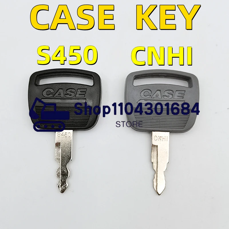 2PCS Keys S450 or CNHI For Case CX200 240 300 350 380 Excavator Heavy Equipment door lock、ignition start key