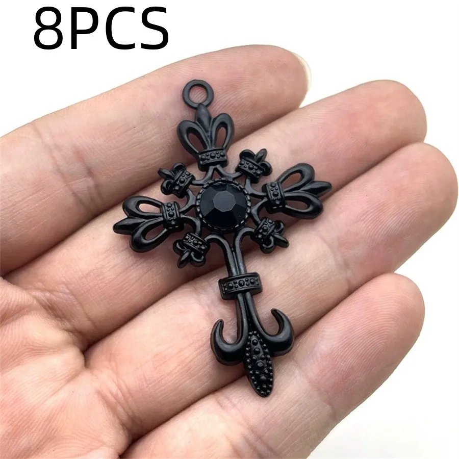 8PCS Gothic punk cross pendant accessories DIY alloy jewelry accessories image 4