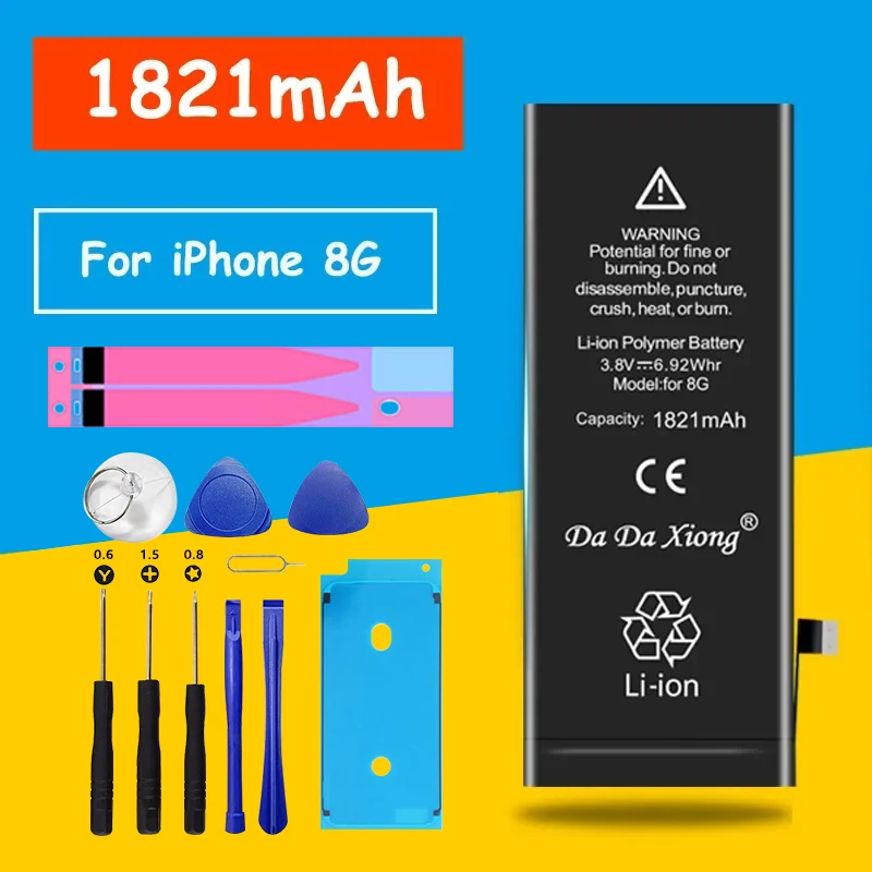 

DaDaXiong-Built-in Lithium Battery, 1821mAh, Li-Polymer, Replacement Battery,For iPhone 8, 8, 8G, Free Tools