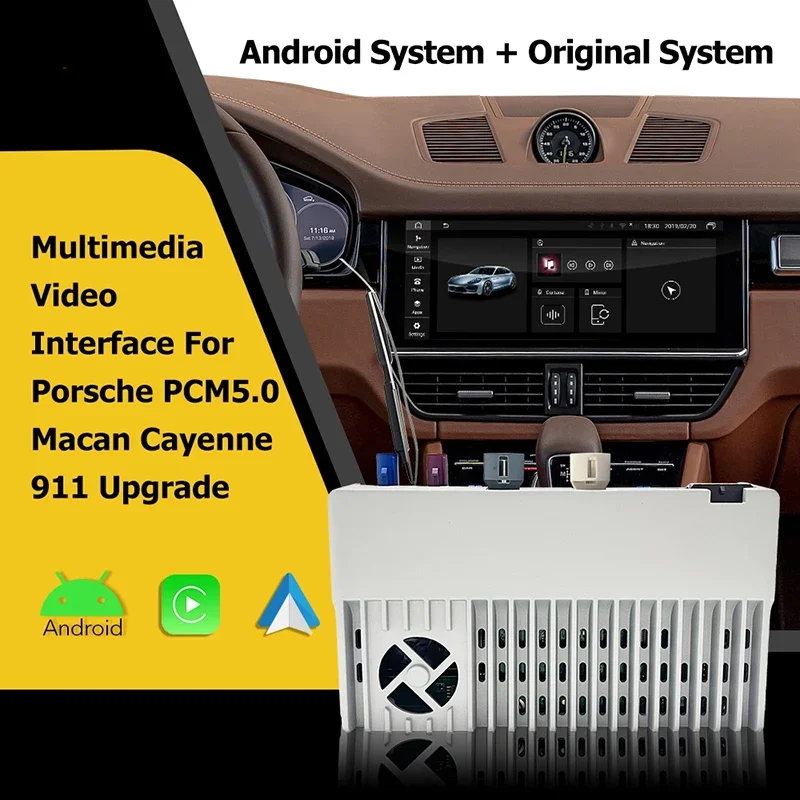 Wireless Android CarPlay Interface for Porsche Cayenne Macan 911 - Android Auto Navigation Multimedia Video Integration