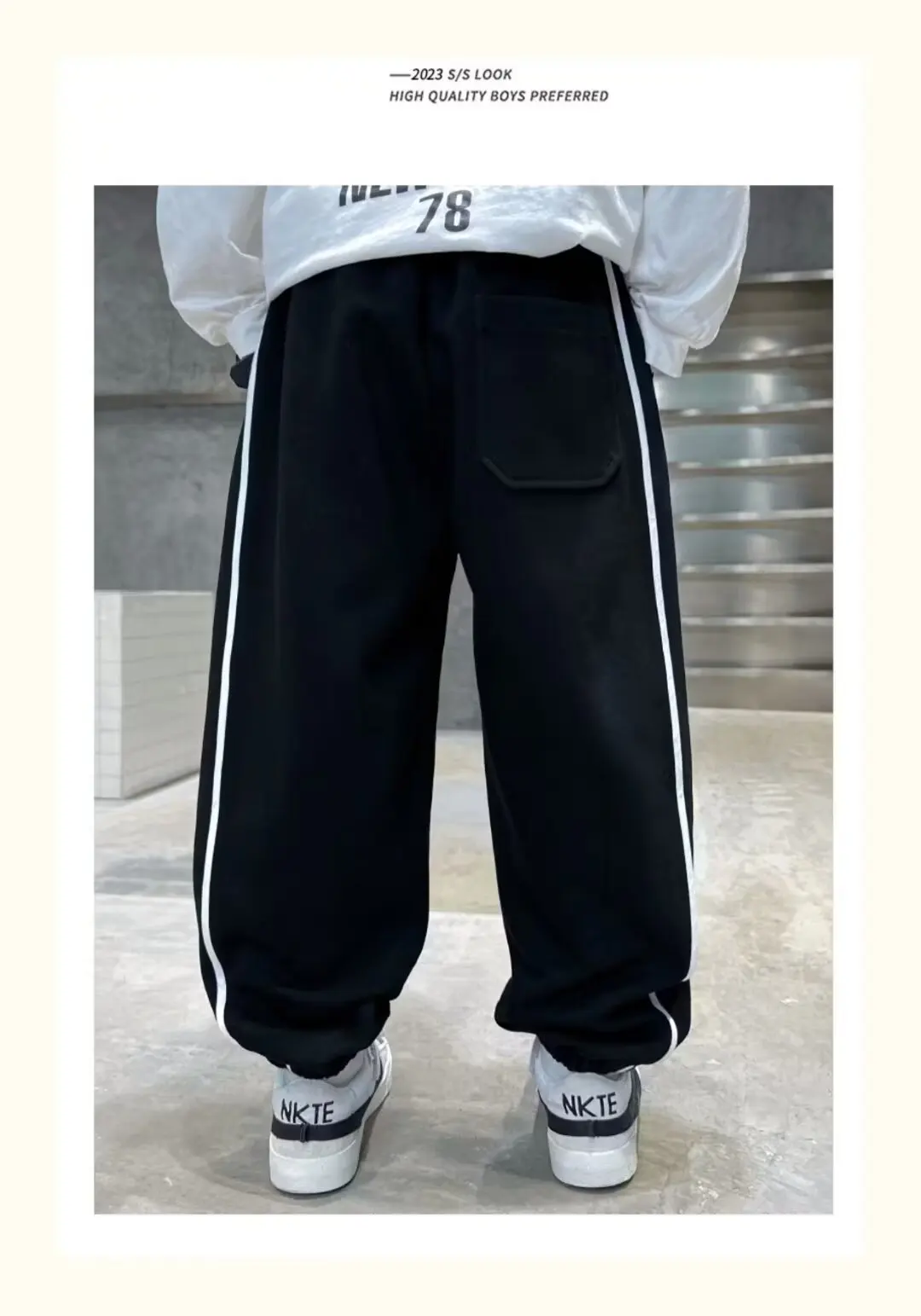 Boys Casual Fitness Pants Autumn Winter Clothes Letter Printed Sweatpants for Kids Fashion Loose Long Pants Jogger Trousers