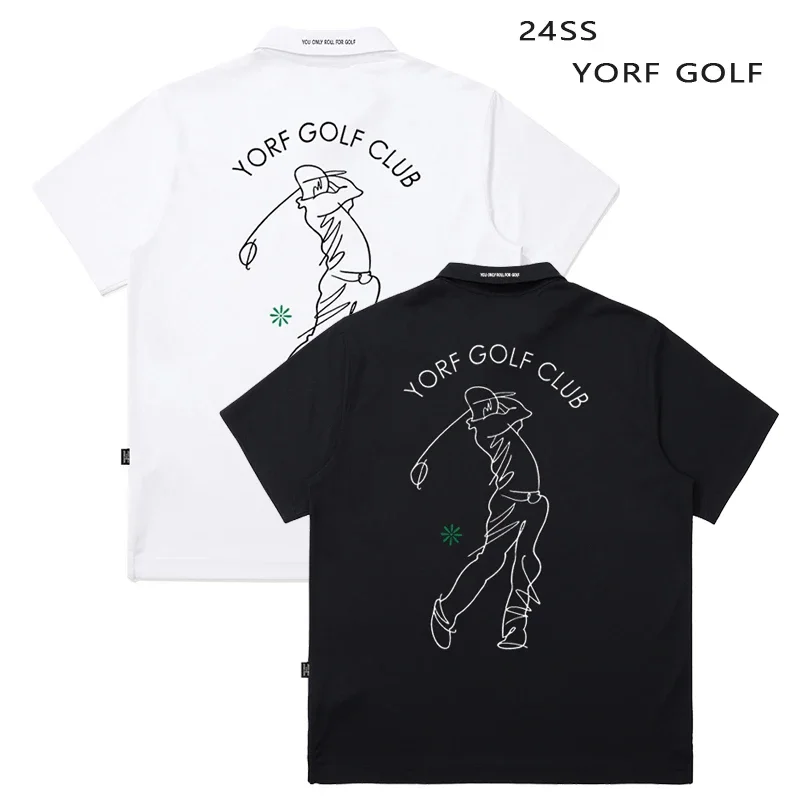 

YORF GOLF 24SS Высококачественная рубашка-поло с лацканами для гольфа Удобная дышащая футболка с коротким рукавом для мужчин и женщин