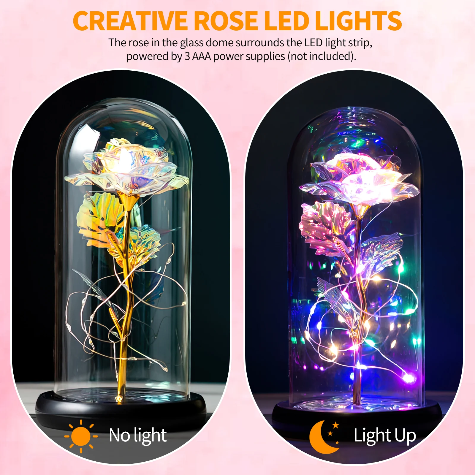 Valentine'S Day Gift 24K Foil Plated Rose LED Galaxy Eternal Rose Lasts Forever Love Wedding Decor Lighting Roses Creative Gift