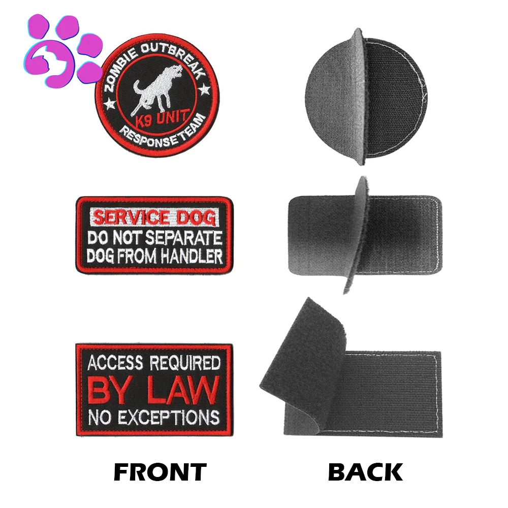 Service Dog Harness Separate Stickers for Large Dogs Do Not Touch Working Pet Cloth Embroidered Patches Service Dogs Accessories