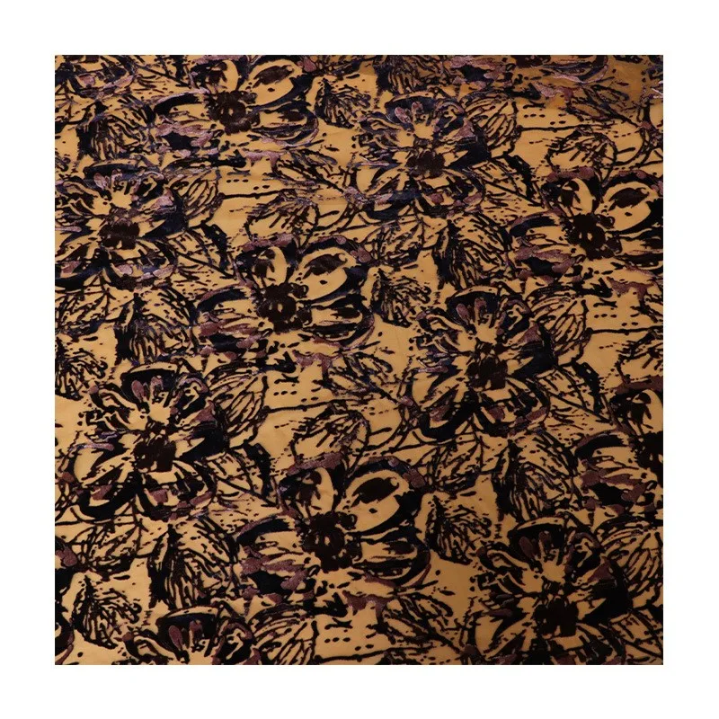 직조된 브로케이드 비스코스 프린트 무늬가 있는 벨벳 원단 잠옷 치파오