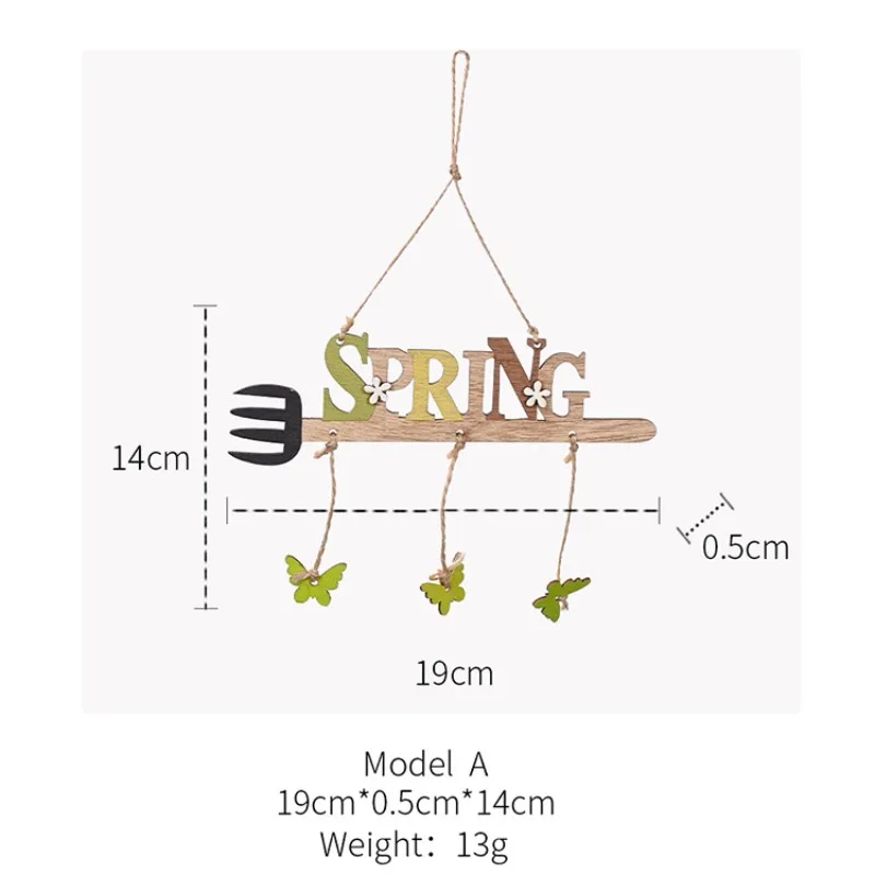 1 PC Easter Wooden Ornaments Creative Letter Natural Color Arrow Pendant Hanging Decor For Easter Festival Home Party Cute Gift