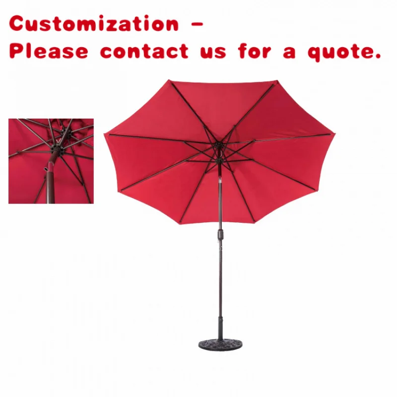 custom.Commercial Large 9ft Octagonal Aluminum Frame Canvas Shade Center Pole Outdoor Table Market Patio Umbrellas Resta