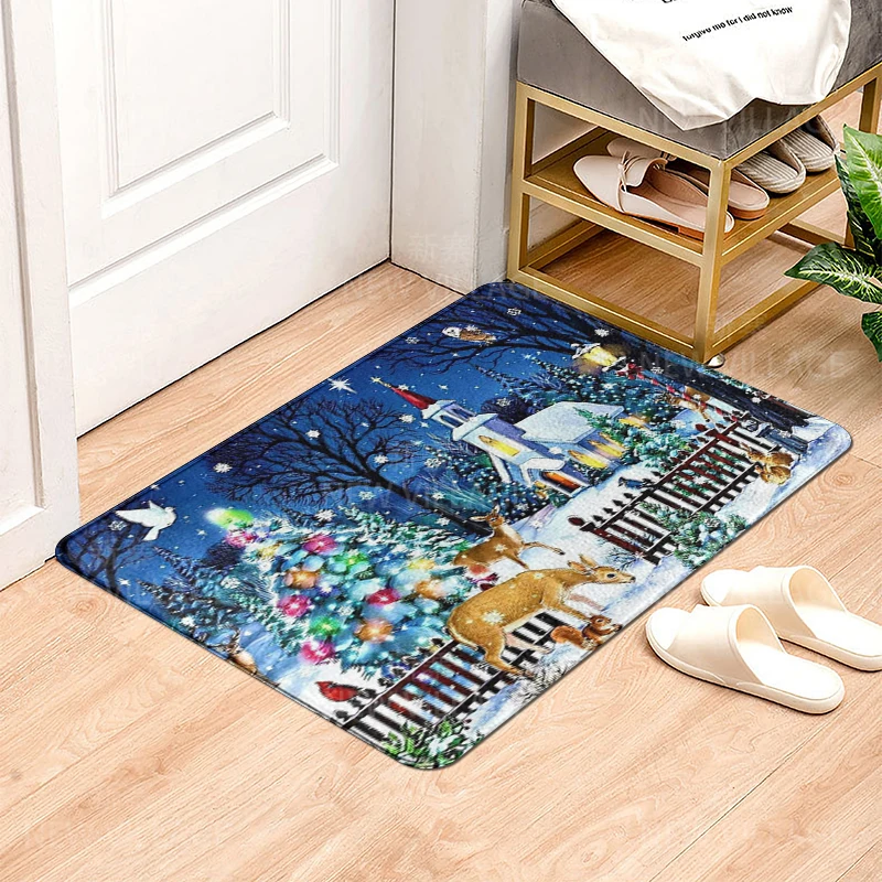 House entrance carpet Home doormat Animal oil painting style Room Foot mat bathroom non-slip mat Kitchen water absorption mat