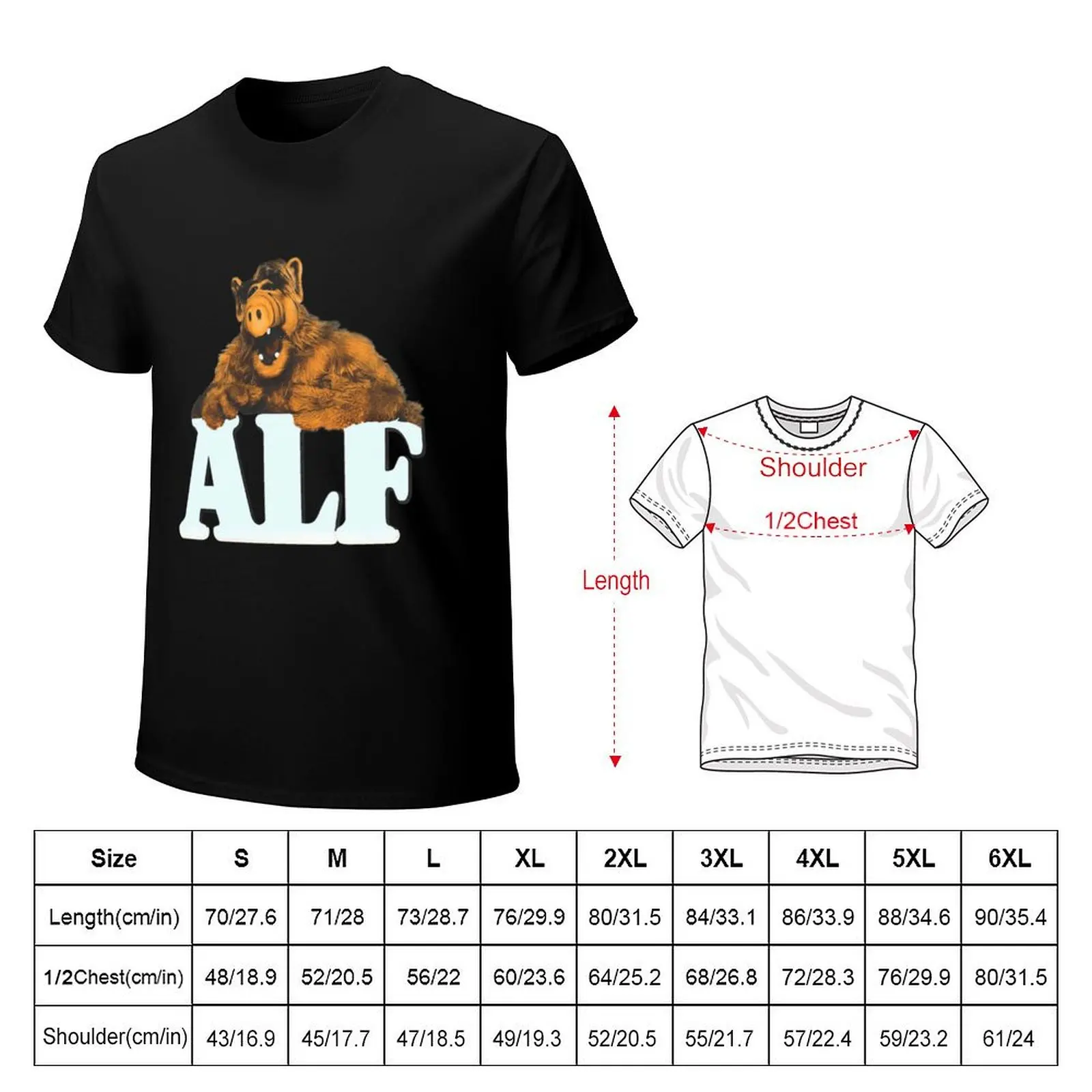 Alf - Gordon Shumway - TV Sitcoms T-Shirt Active Sports Short Sleeve Cotton Shirt