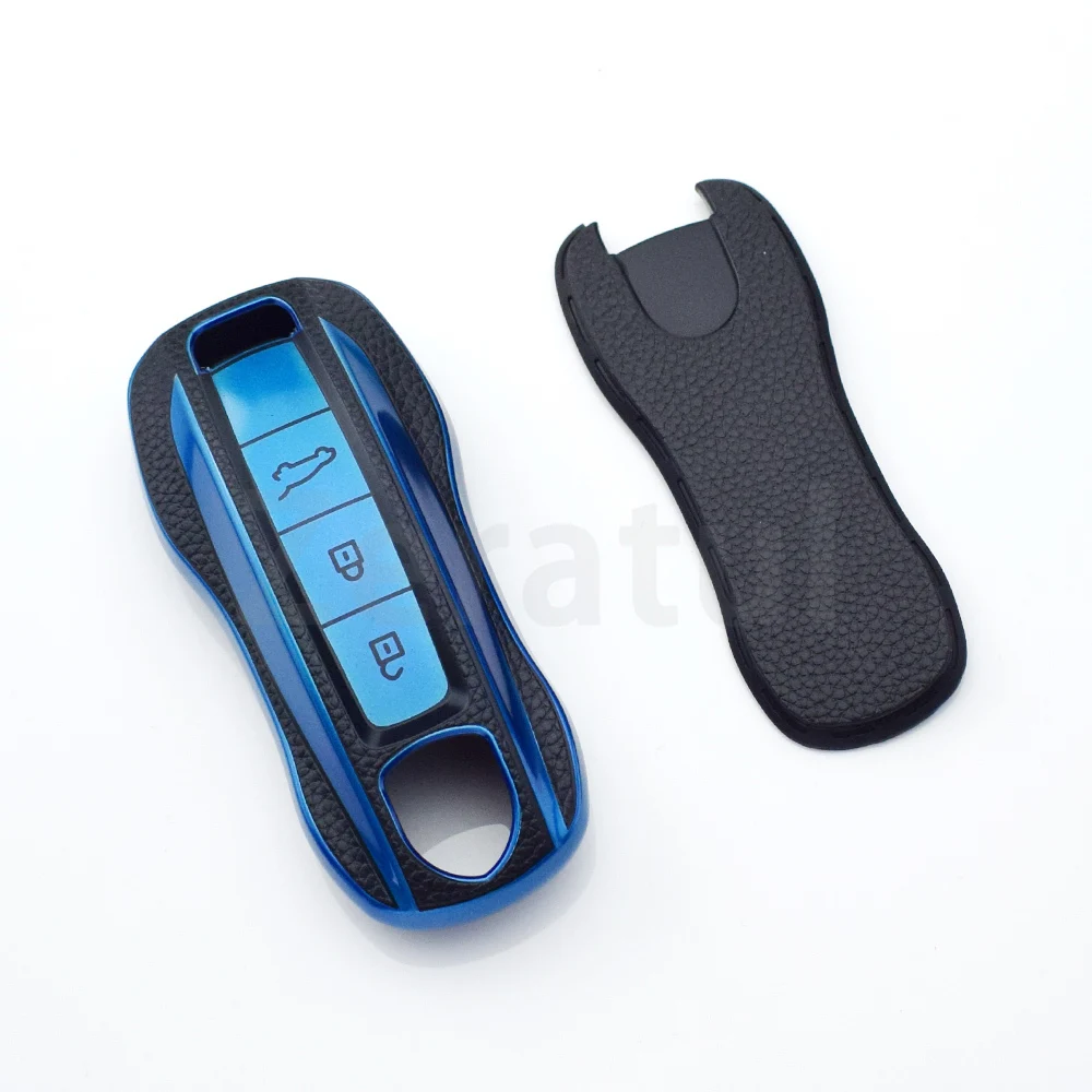 TPU หนังกุญแจรถกระเป๋า Fob Shell Holder Protector สําหรับ Porsche Macan 911 Panamera Cayenne Carrera Taycan อุปกรณ์เสริม