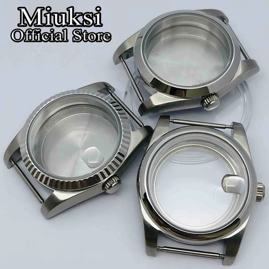 Miuksi 36mm/40mm etui na zegarek szafirowe szkło pasuje do NH35 NH36 NH34 ETA2824 2836 PT5000 Miyota8215 821A Mingzhu DG2813 3804 ruch