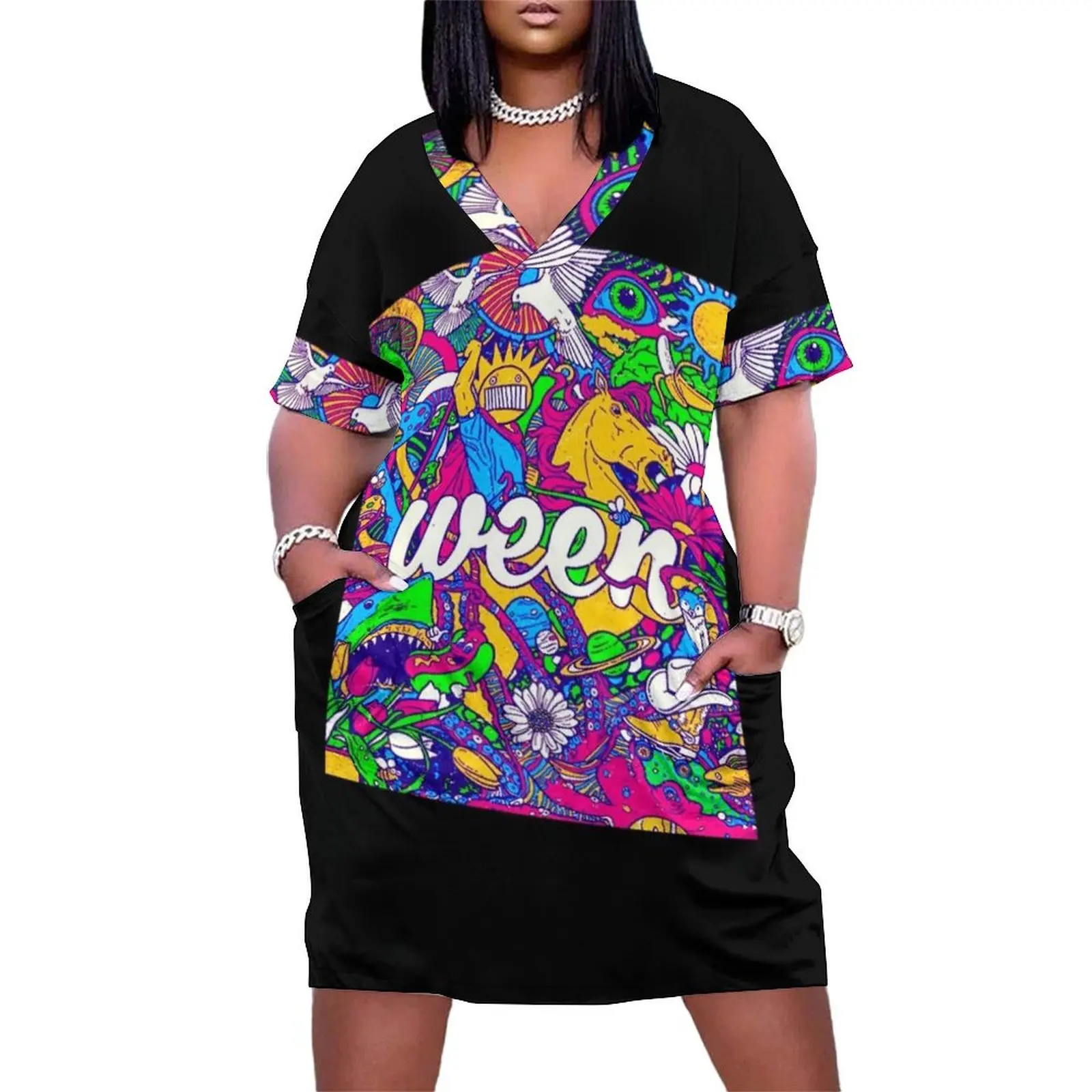 

Halloween With Ween Boog Art Gift Loose Pocket Dress Bridesmaid dress woman elegant women's sets Dress for girls