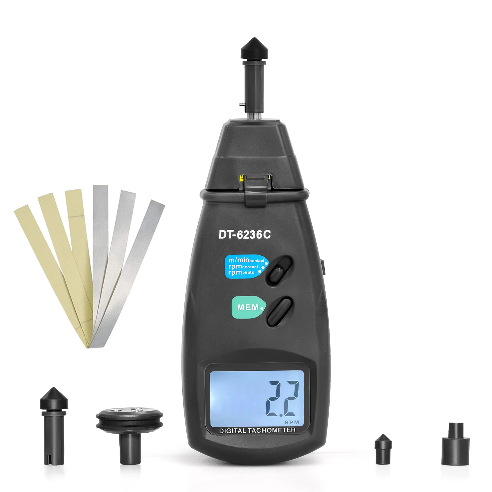 Tacômetro Digital com Sensor Fotográfico a Laser sem Contato Rpm Gauge Marker com Baterias Incluídas 25 a 99.999 Rpm