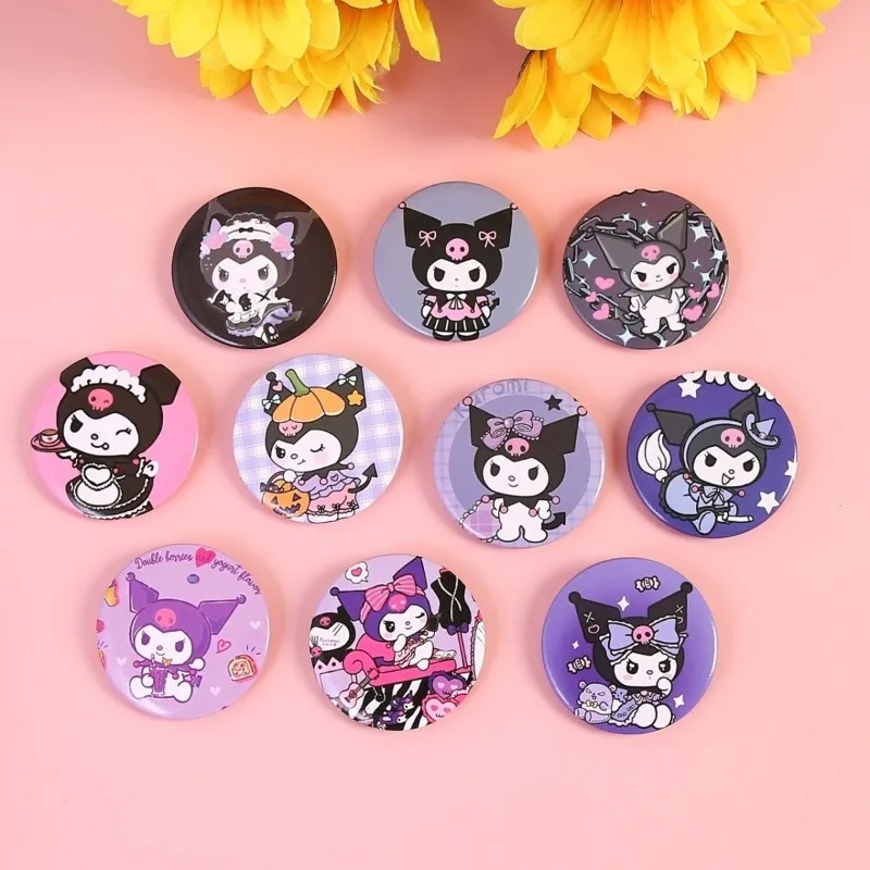 Hello Kitty Sanrio My Melody Kuromi cannella Anime distintivi zaino Cartoon Pin spilla FashionJeans accessori regalo per bambini 8 pezzi