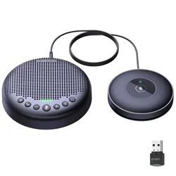 Bluetooth Speakerphone Conference USB Speaker EMEET Luna Plus Kit Speaker Phone with 8 Mics 360° Voice Pickup for Home Office
