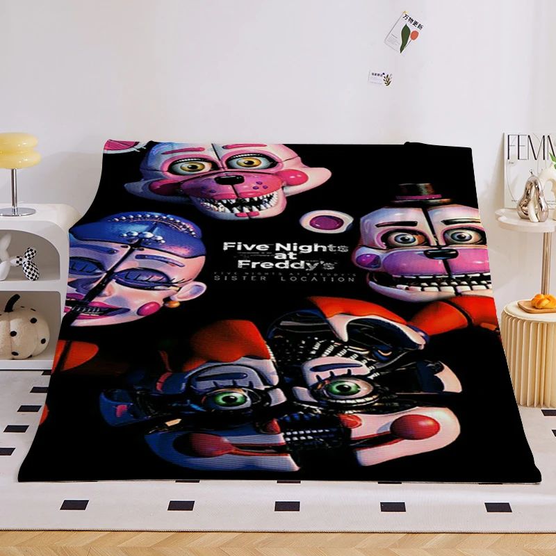 Bed Blanket Sofa Winter A-Fives A-Nights at A-Freddy´s Warm Fleece Custom Nap Fluffy Soft Blankets Microfiber Bedding King Size