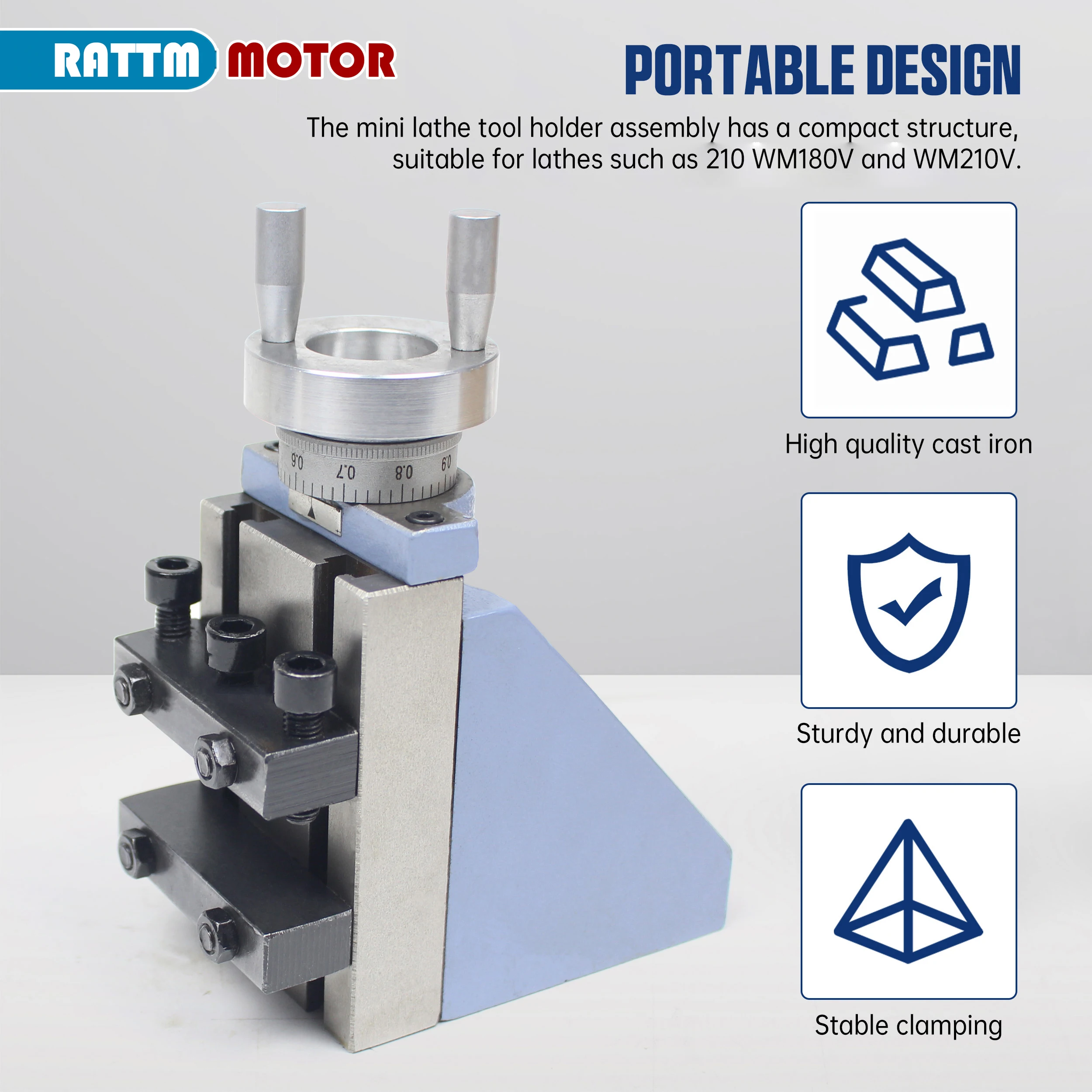 【EU Free VAT】Vertical Knife Holder Vertical Slider Tool Holder For WM210V Mini Lathe Accessories Part