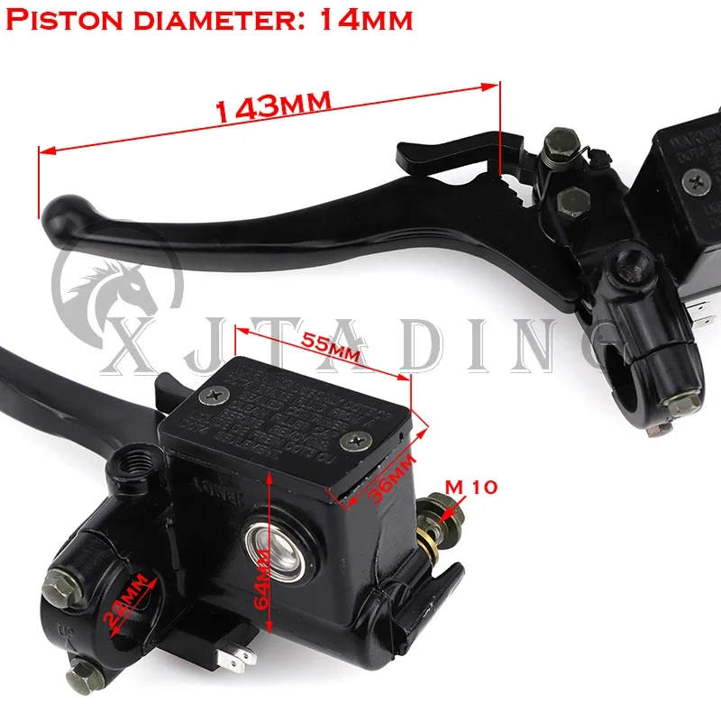 22mm Left /Right Front Master Cylinder Handlebar Hydraulic Brake Lever With Parking Brake For 150-250cc GY6 ATV Quad Bike Parts