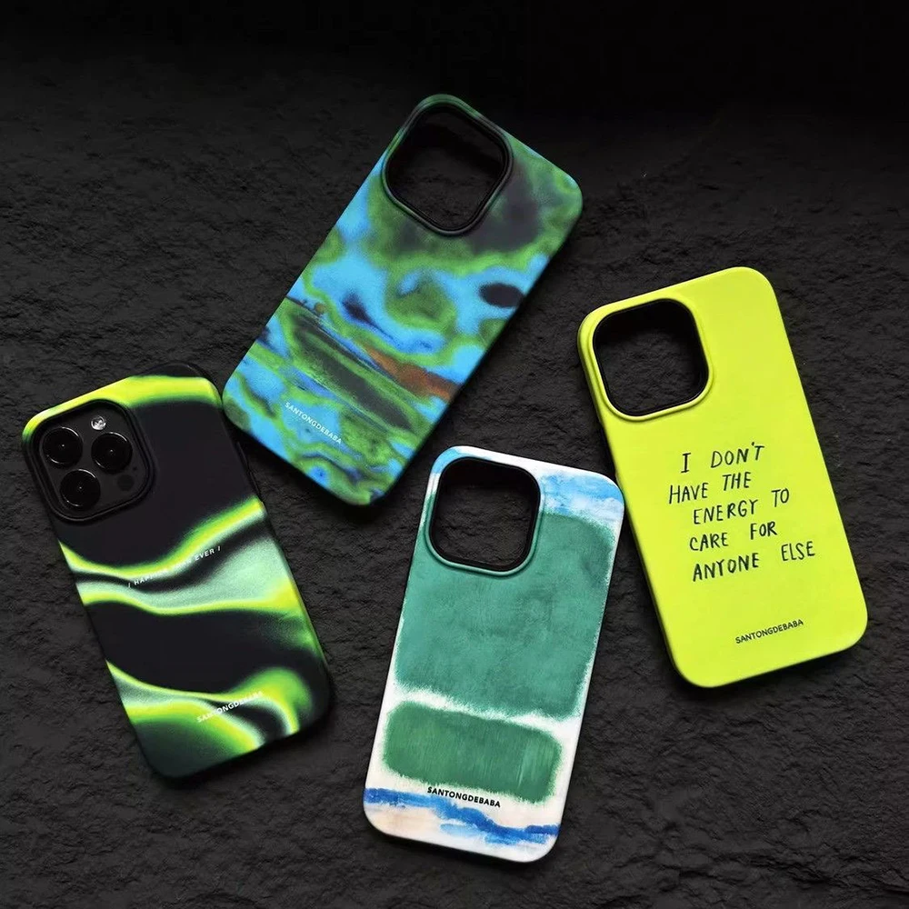 Dreamy Green Phone Case for iPhone 17 16 15 14 13 12 11 Air Pro Max X XS XR XSMax 7 8 Plus Glossy Film Hard PC Cover