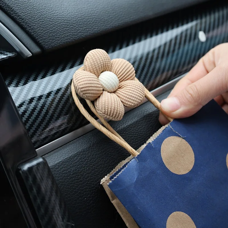 Creative Flower Car Seat Back Hook Dashboard Cable Power Cord Charging Line Self Adhesive Storage Supplies Car Decorative Hooks