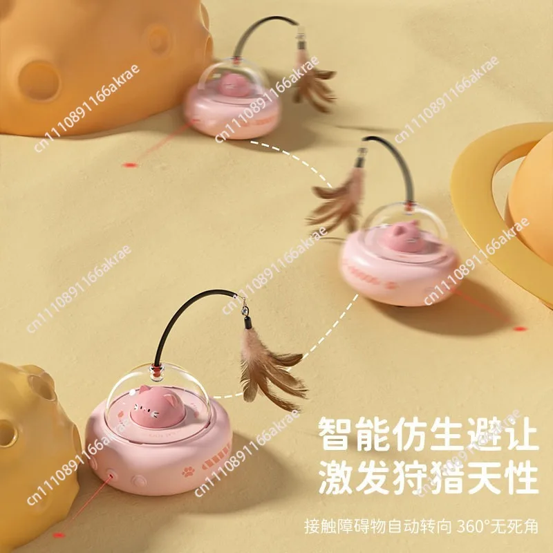 for Intelligent electric cat teaser toy self-pleasure and boredom automatic feather cat teaser cat pet supplies