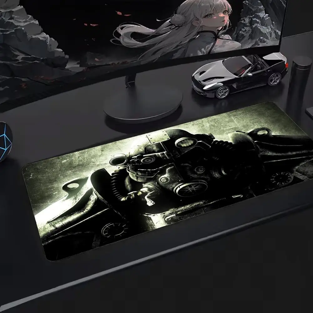 Alas Meja Keyboard Alas Mouse F-Fallouts 4 Populer, Karet Kawai, Alas Meja Anti Selip, XXL90x40cm