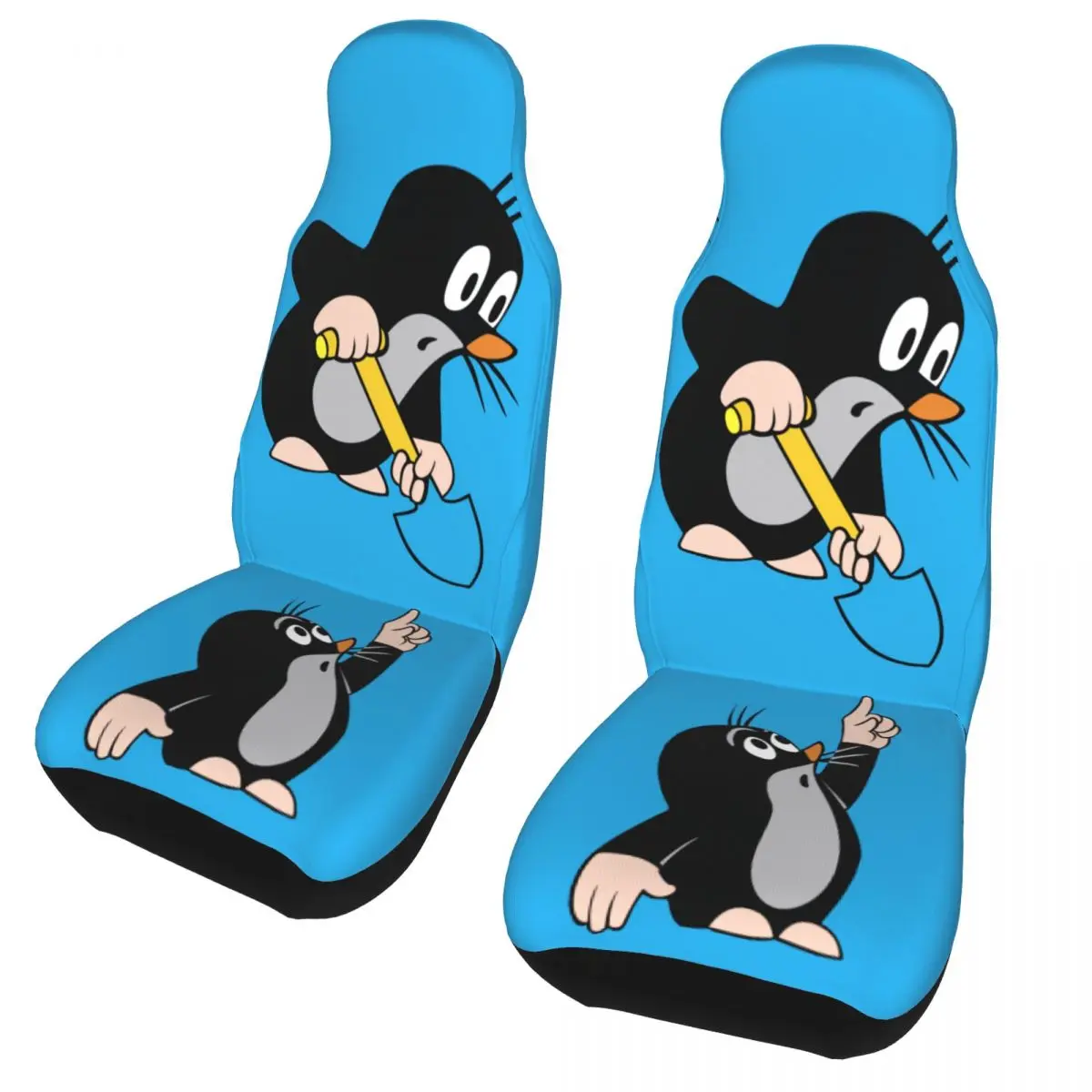 Mole Pointing Universal Car Seat Cover Four Seasons For SUV Krtek Little Maulwurf Cute Cartoon Seat Covers Polyester Fishing