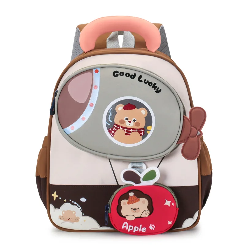 Kids Apple Bear Backpack Boys and Girls Children School Bag Kindergarten Daypack with Detachable Coin Purse Lightweight Travel