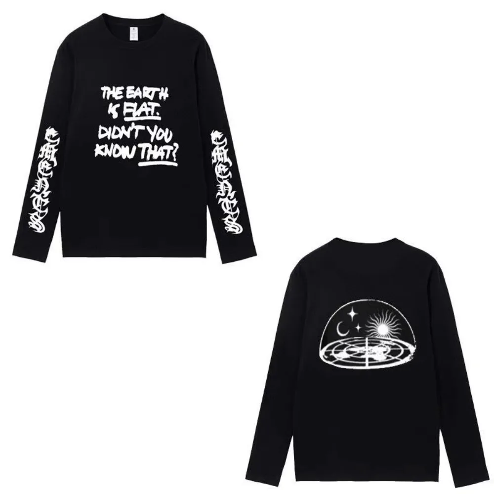 Loose Long Sleeve Pure Cotton T-Shirt Spring Autumn New Style Unisex Support Performances Song Promotions round Neck Shirt