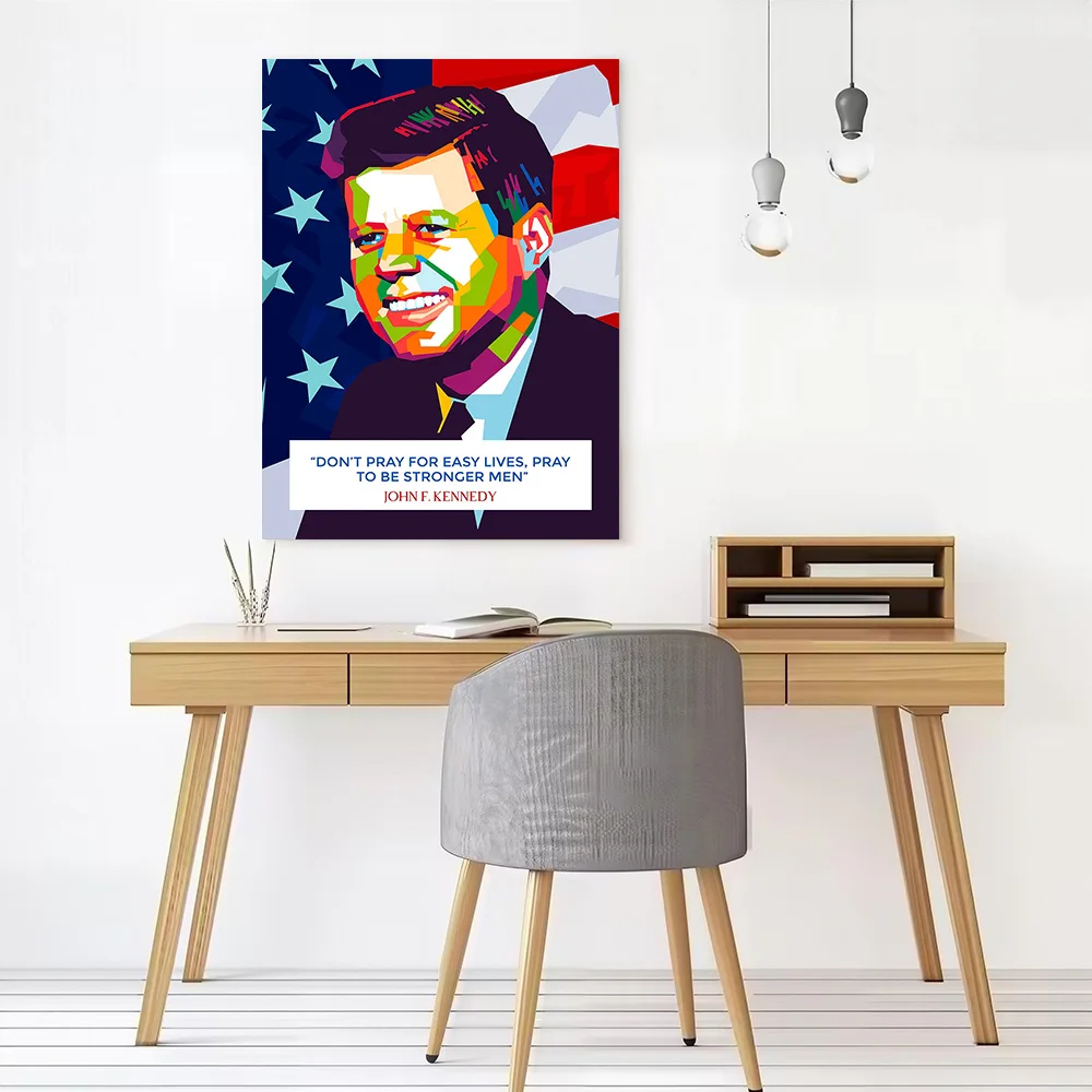 John F Kennedy Canvas Poster Wall Art Customizable High Quality Printed Picture for Bedroom Decoration Living Room Decorations