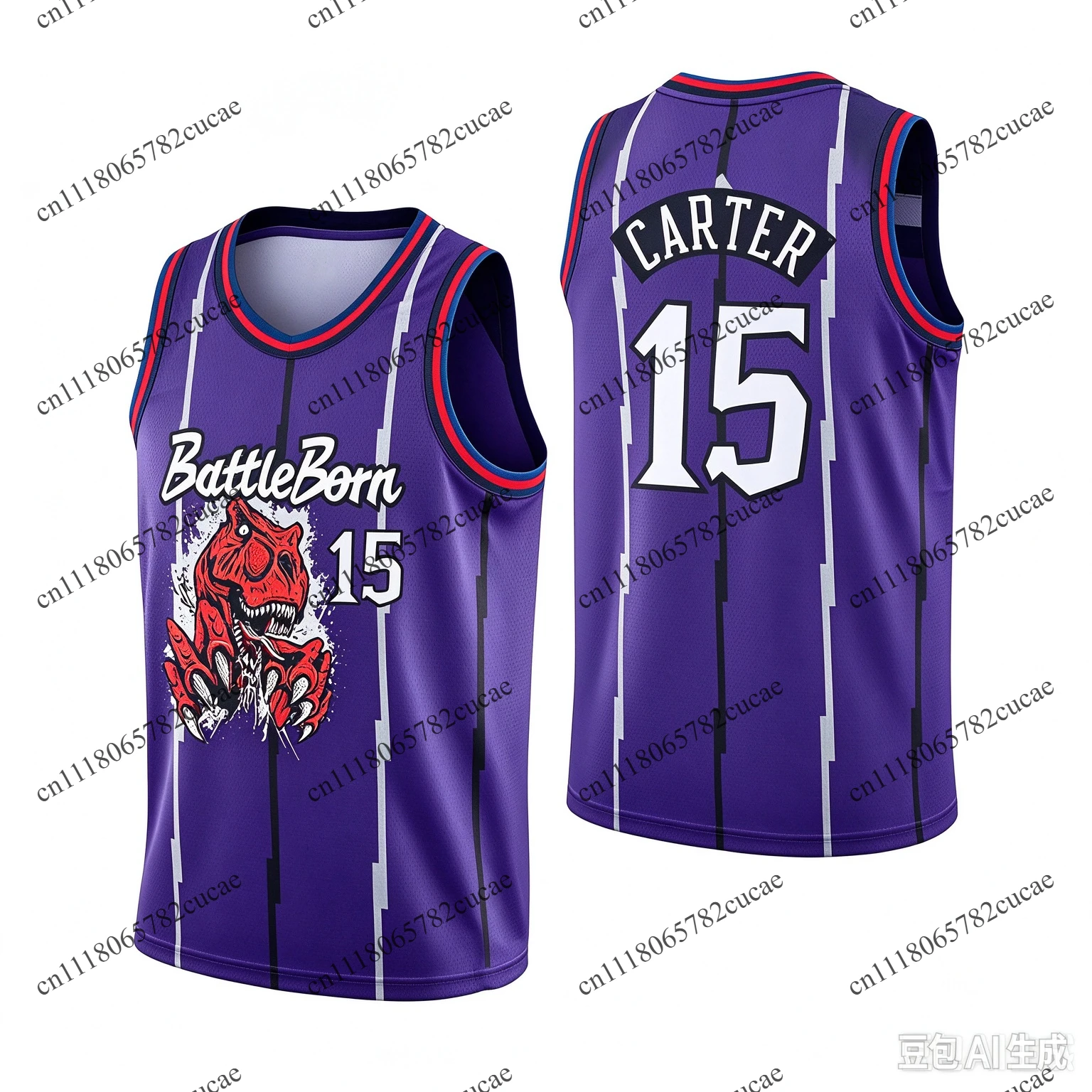 Explosions NO.15 Raptors Basketball Quick-drying Vest Parent-child Sleeveless Crewneck Retro Graphic Commemorative Jersey