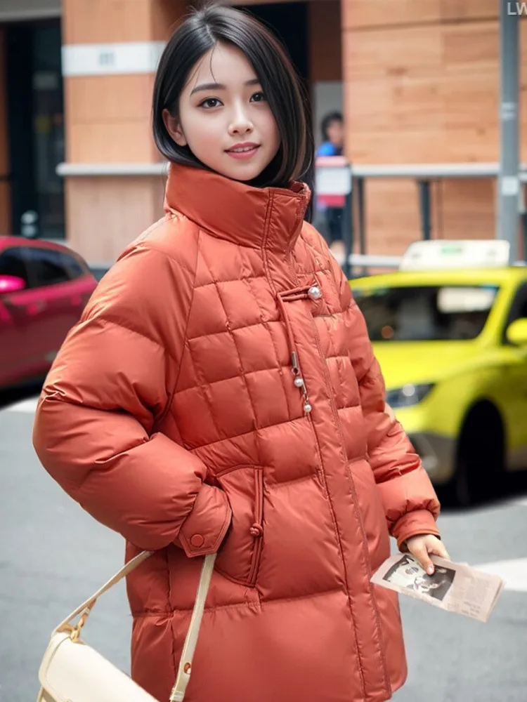 

TXii Fashion winter new extra large size long red down jacket women 200kg loose chubby girl plus fat plus