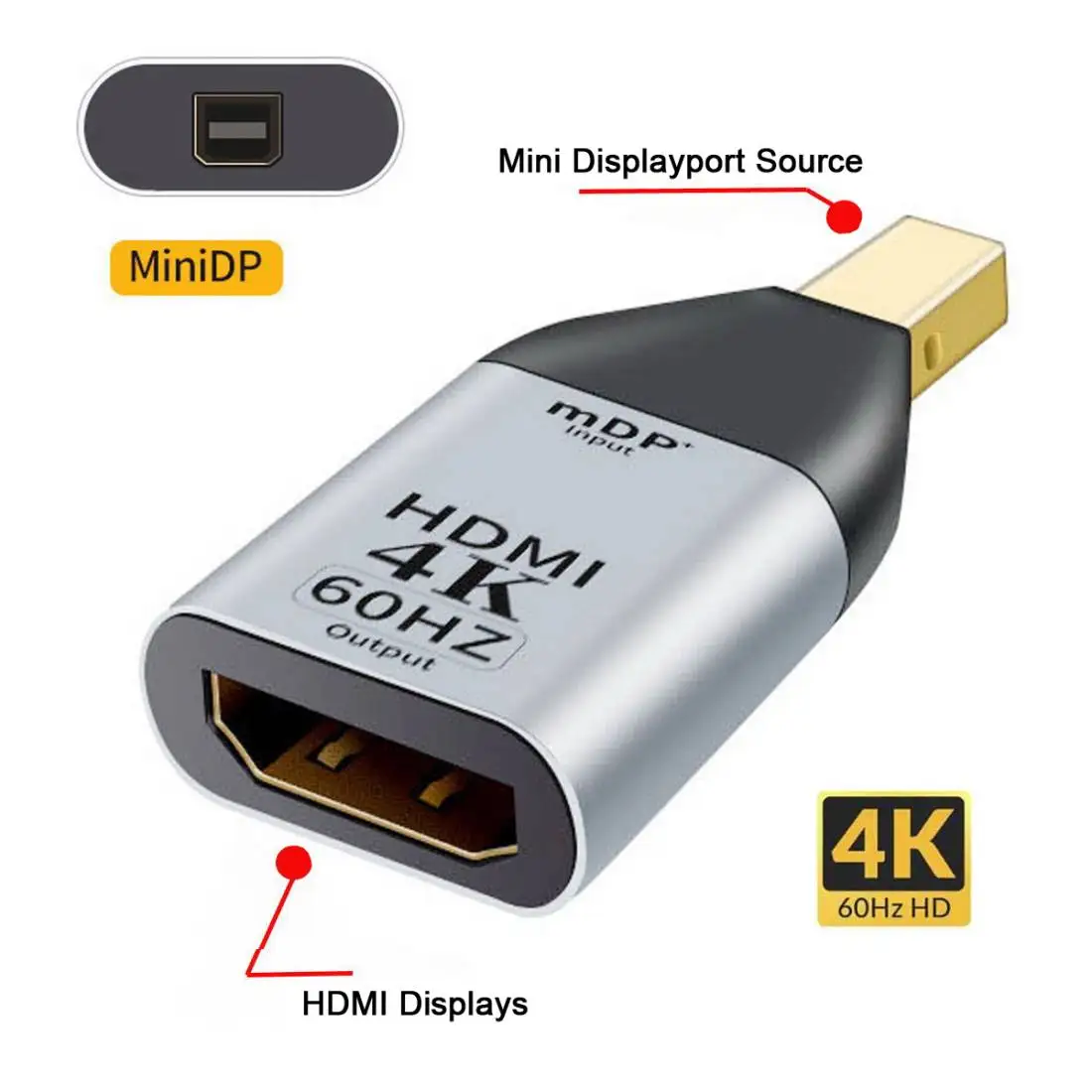 

CY Xiwai 4K@60hz DP DisplayPort Source Input Male to HDTV Sink Output Female Displays Ultra HD Converter