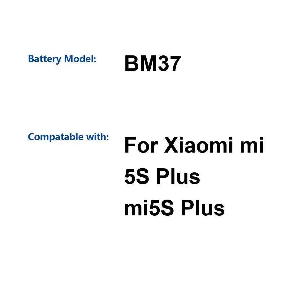 

For Xiaomi MI 5S Plus High Capacity Mobile Phone Battery Long-Lasting Performance 3800Mah BM37