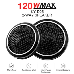 2pcs 120W / 150W Mini Black White Universal High Efficiency Dome Car Tweeter Stereo Speakers for Car Audio System