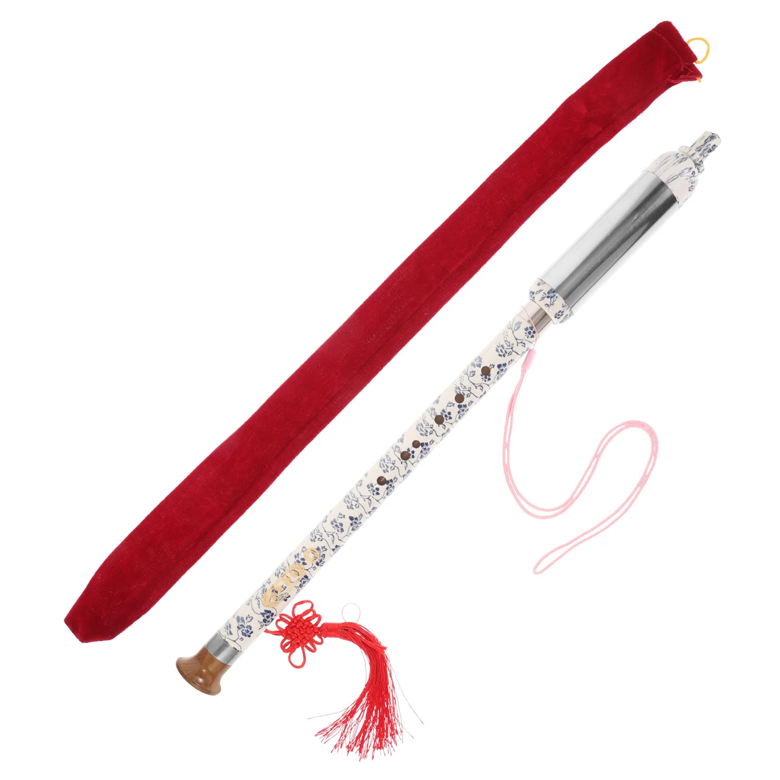 

G Tuning Vertical Bawu Flute Blue White Ethnic Chinese Wind Instrument For Adults Kids Traditional Musical Instruments