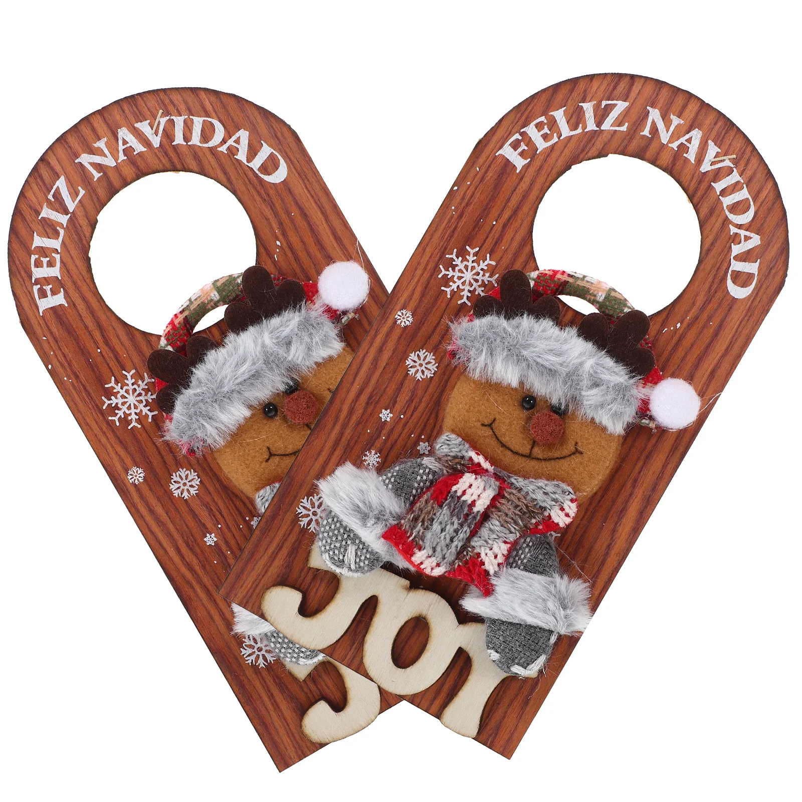

2Pcs Christmas Door Hanging Sign Wooden Xmas Decor Party Home Holiday Decoration Christmas Door Hanging Decoration