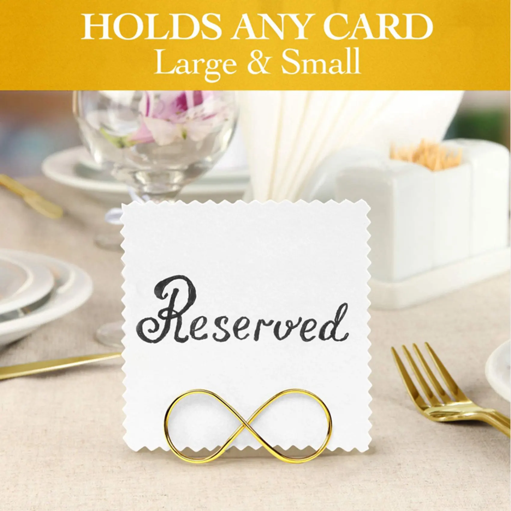Superior-Table Number Holder Stands 24 Pack - Wedding Seating Labels Placecard Clips Photo Picture Cards Display Stand Gold