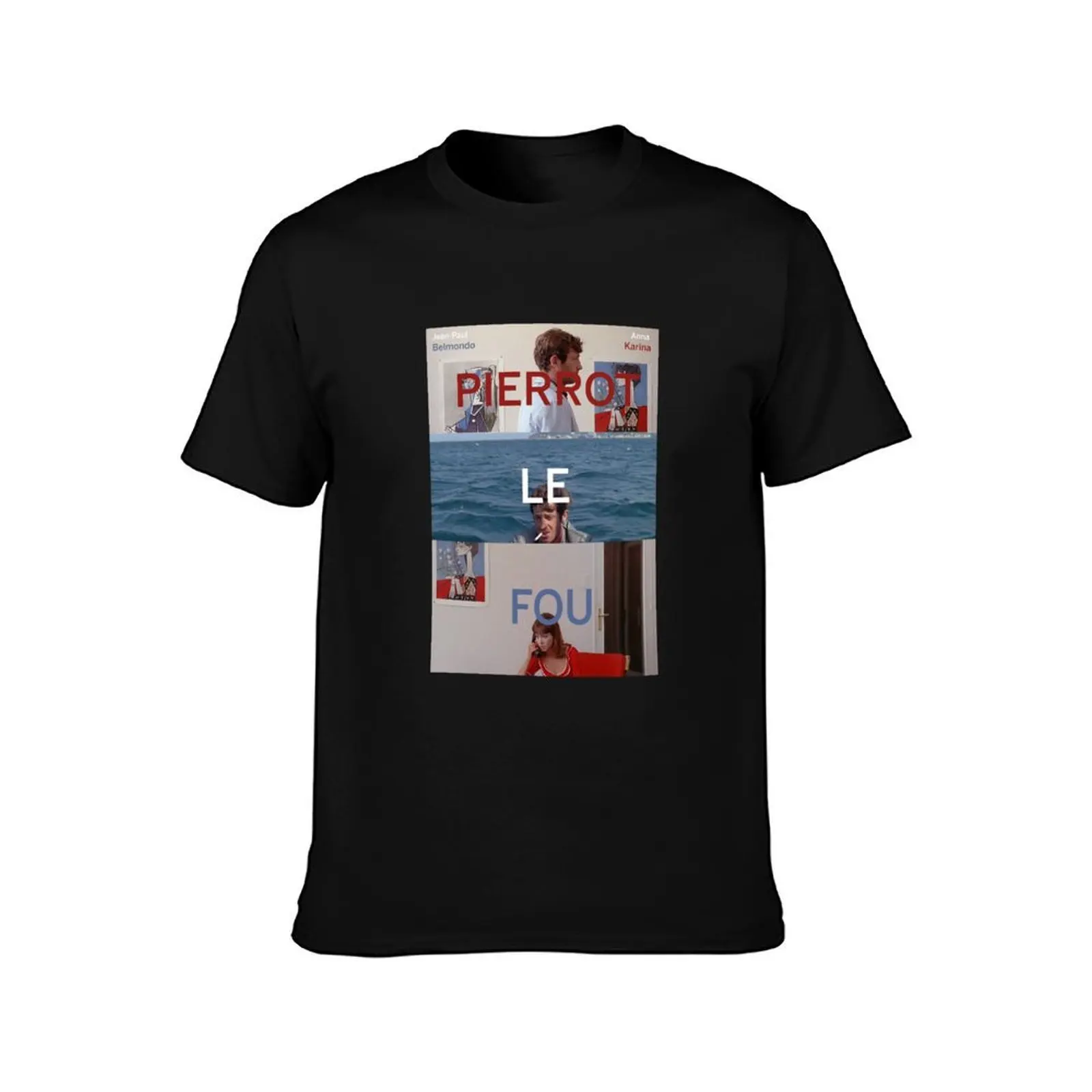 Pierrot Le Fou Poster, Anna Karina and Jean-Paul Belmondo T-Shirt, Summer Casual Cotton Tee, Oversized Streetwear Tops