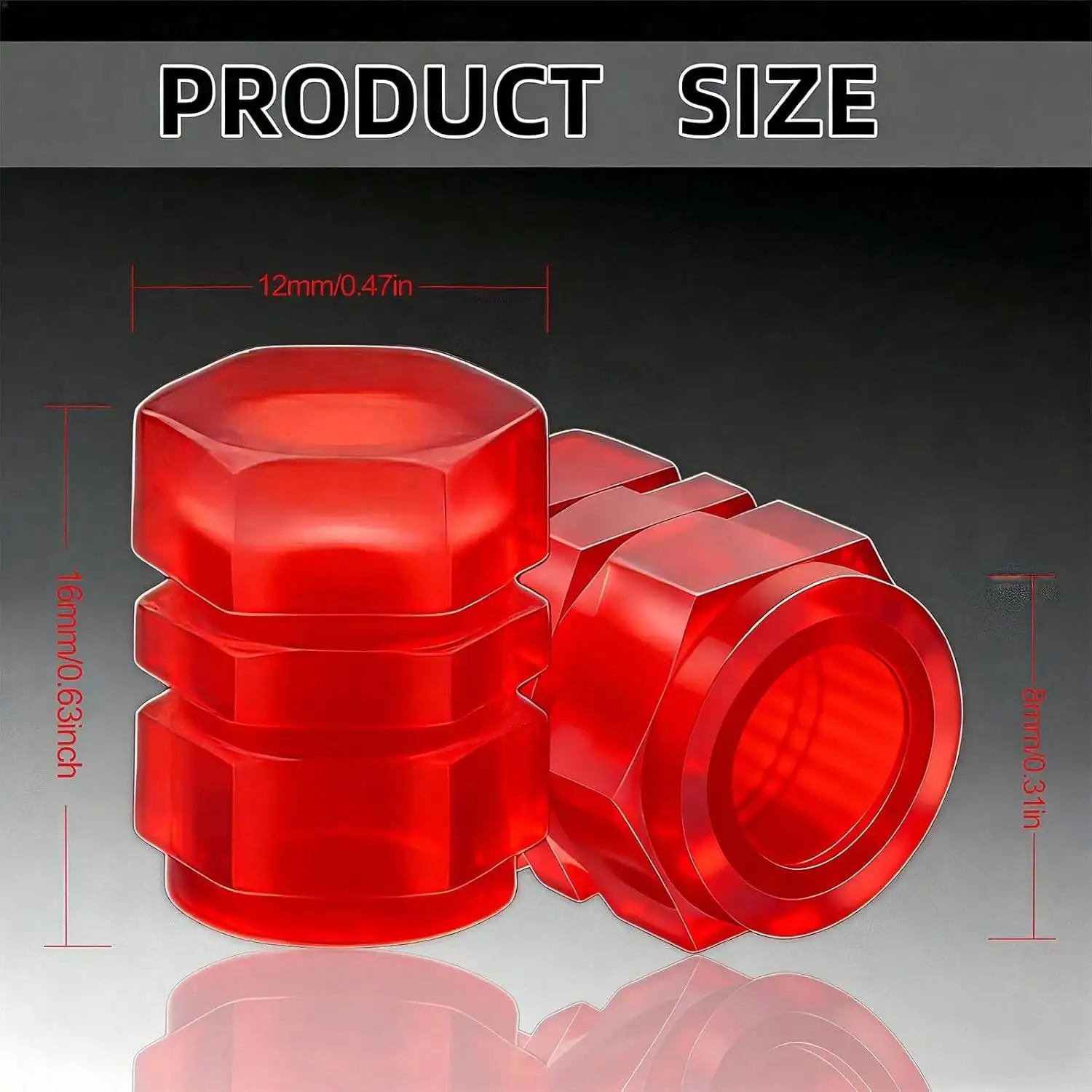 4 Pcs Glow in The Dark Tire Valve Caps Fluorescent Tire Valve Stem Caps, Cool Car Present for Universal Decoration Accessories f - Detail 1