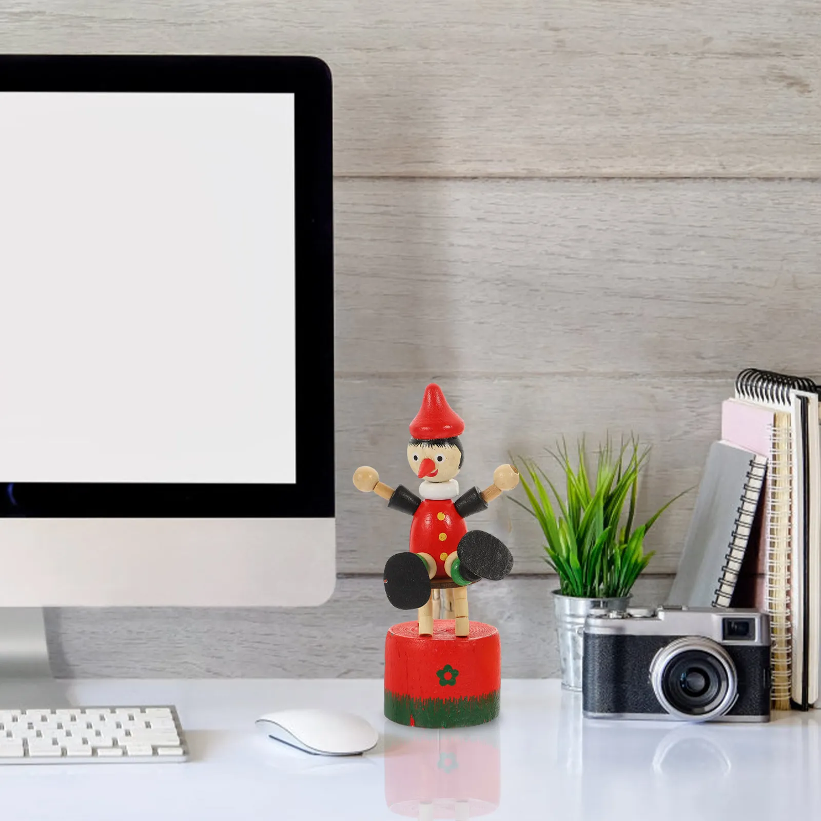 

2 шт. очаровательных деревянных фигурок клоунов, настольное украшение, креативный декор для стола, для гостиной, на окно, на полку, подарок для любителей искусства, клоун