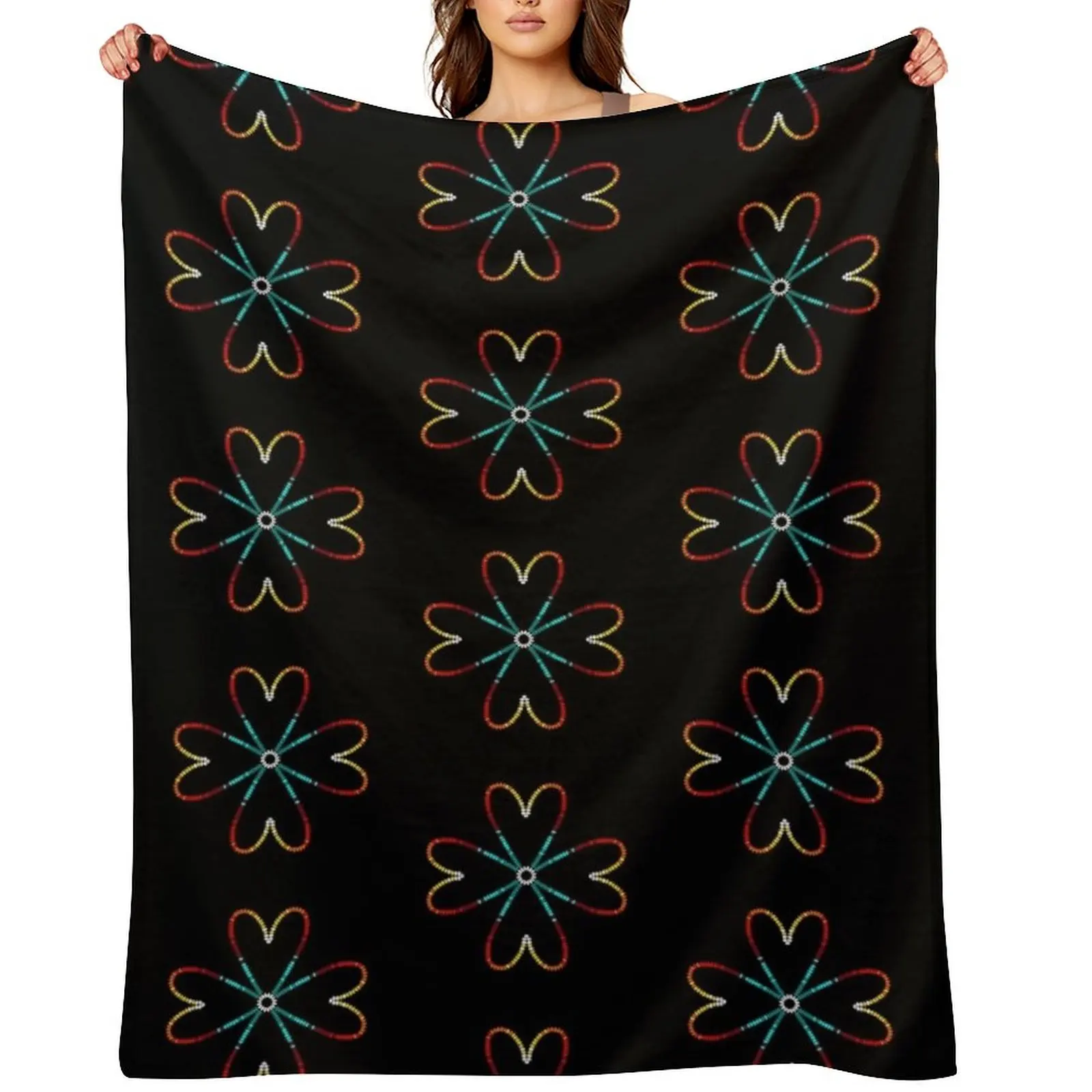 Beadwork Floral Throw Blanket Giant Sofa Thin Winter beds Softest Blankets