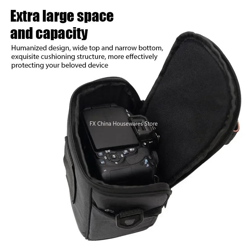 Waterproof Triangle DSLR Camera Bag - Nylon Shoulder Pouch for Canon Nikon - Compact Outdoor Photography Gear