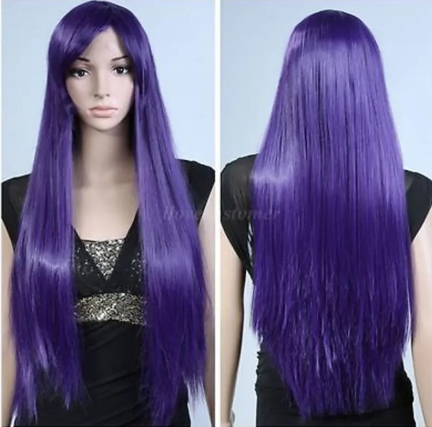 WIG WBY Fashion Long Anime Wigs 80cm Cosplay Party Straight Womens Hair Sexy Full Wig for women wigs fast deliver