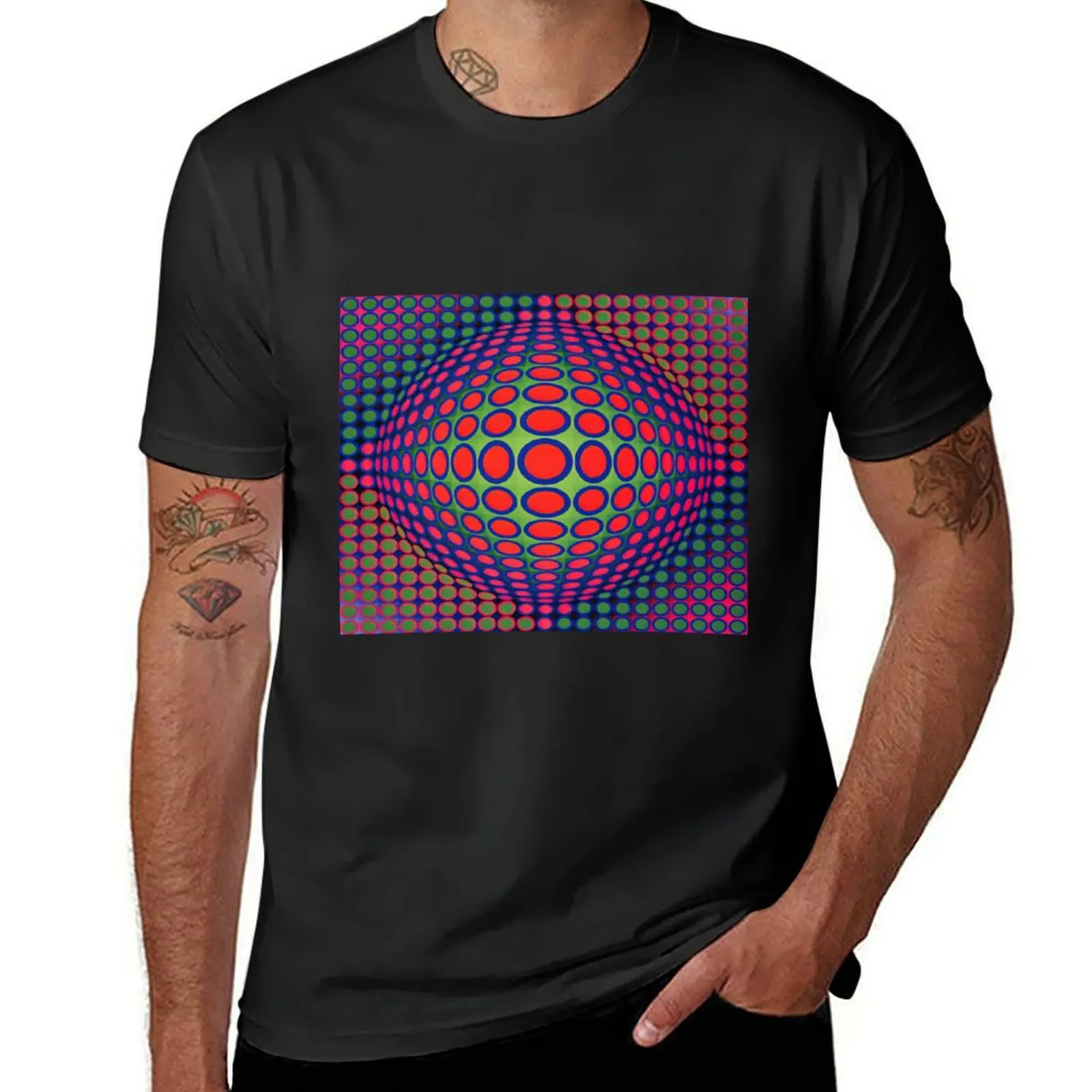 Victor Vasarely T-Shirt summer tops funnys mens champion t shirts