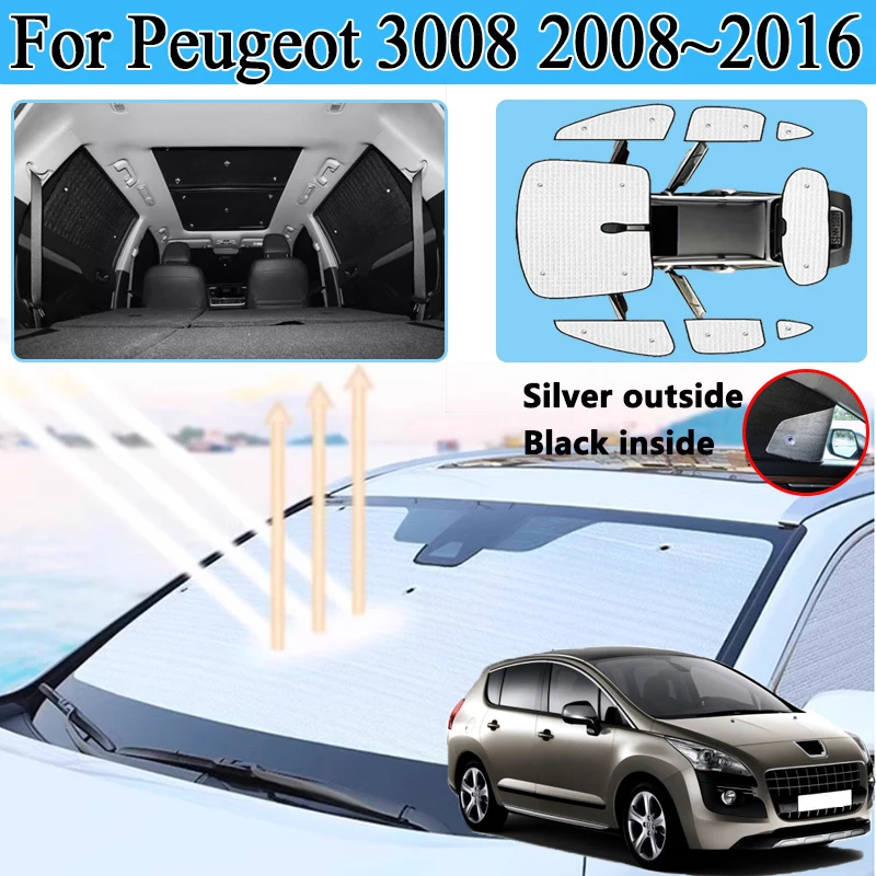 For Peugeot 3008 Accessories 2008 2009 2010 2011 2012~2016 Auto Full Coverage Sunshade Anti-UV Car Window Visor Privacy Blocks