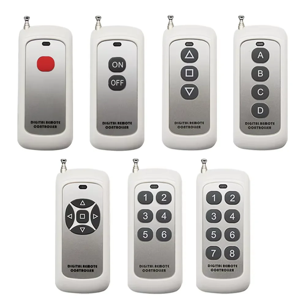 

EV1527 433MHZ 315MHZ High-power Remote Controller 1000m 1~8 Button Learn Code Garage Gate Door Opener Remote Control Switch 12V