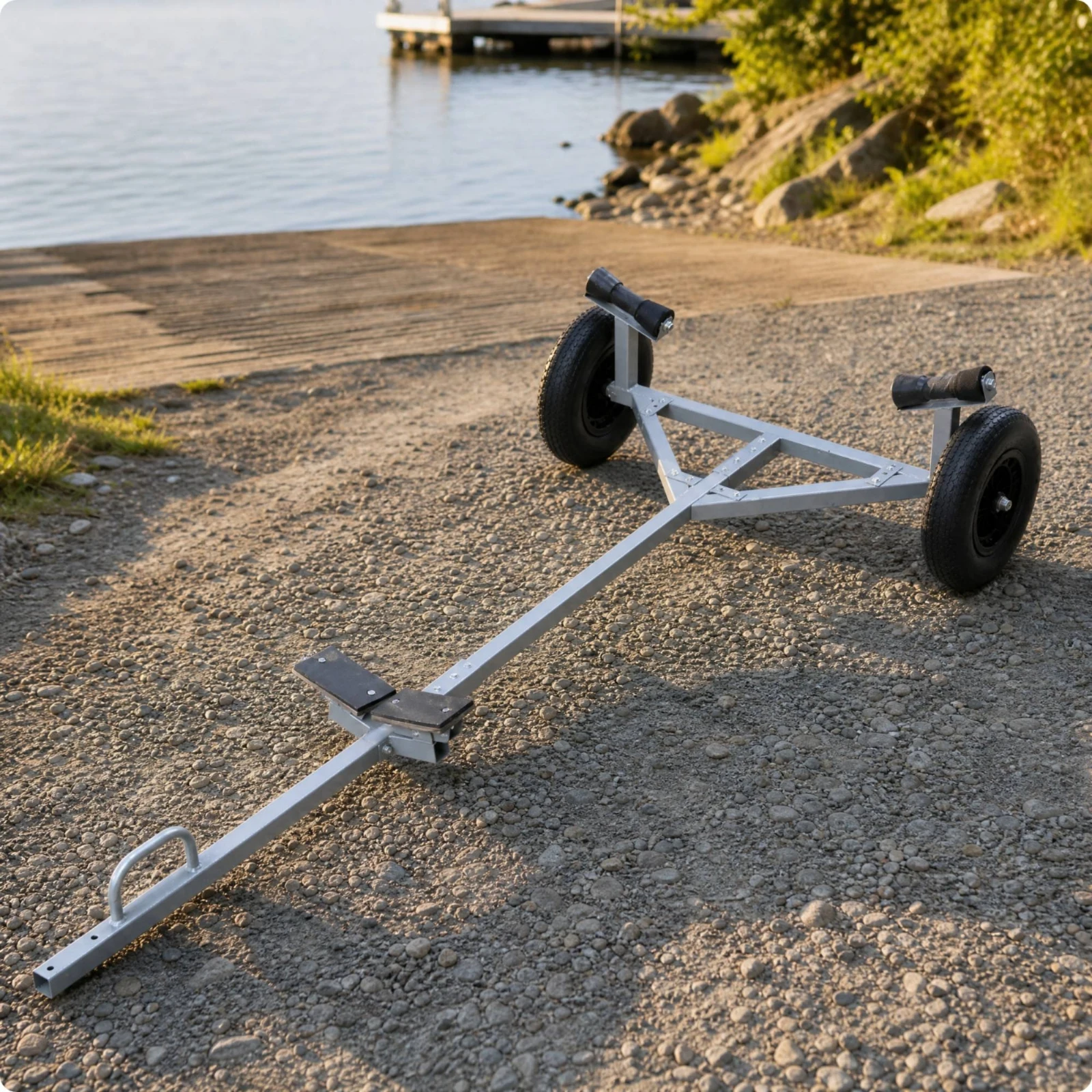 Boat Hand Launching Dolly with Wheels Corrosion-Resistant Hand-Push Boat Trailer Heavy Duty Easy Assembly
