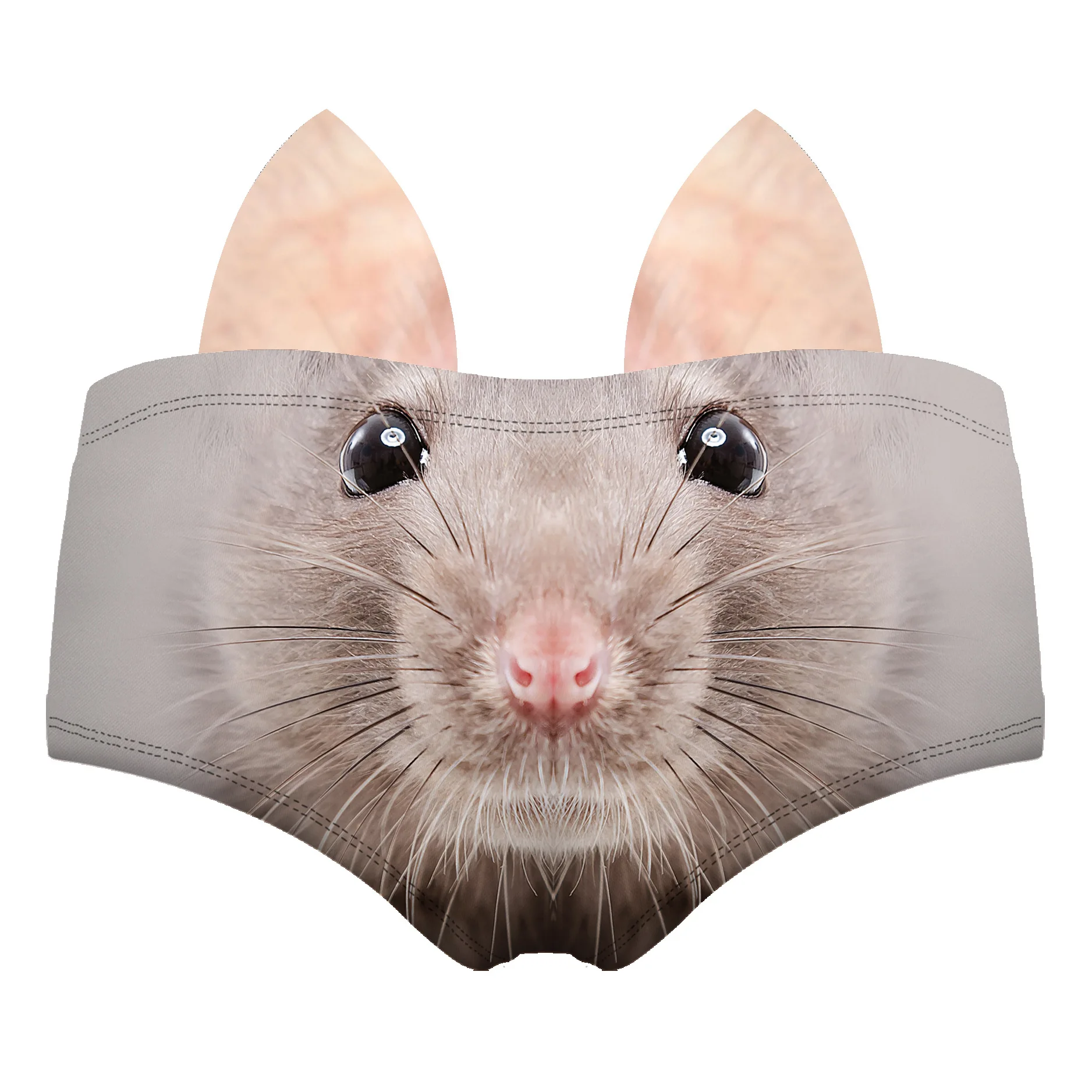 Śliczne zwierzęce drukowane figi 3D Stereo uszy bielizna damska seksowne seksowne majtki z niskim stanem owinięte pośladki kobiece kalesony
