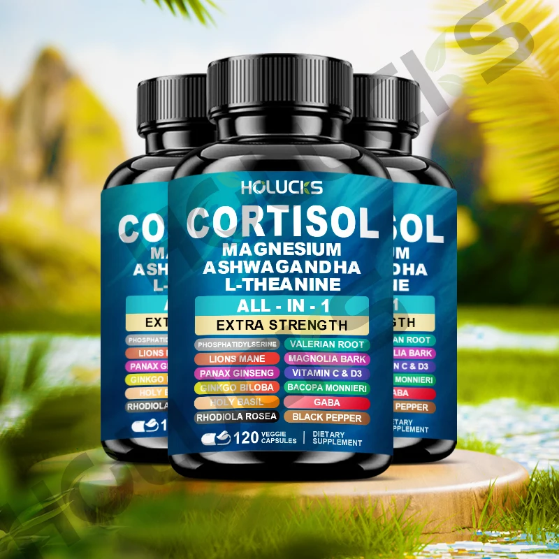 Buy 1 Get 1 Free! Cortisol Supplement, for Stress Relief, Cortisol & Restful Sleep,  Calm Focus & Deep Relaxation, Non-GMO